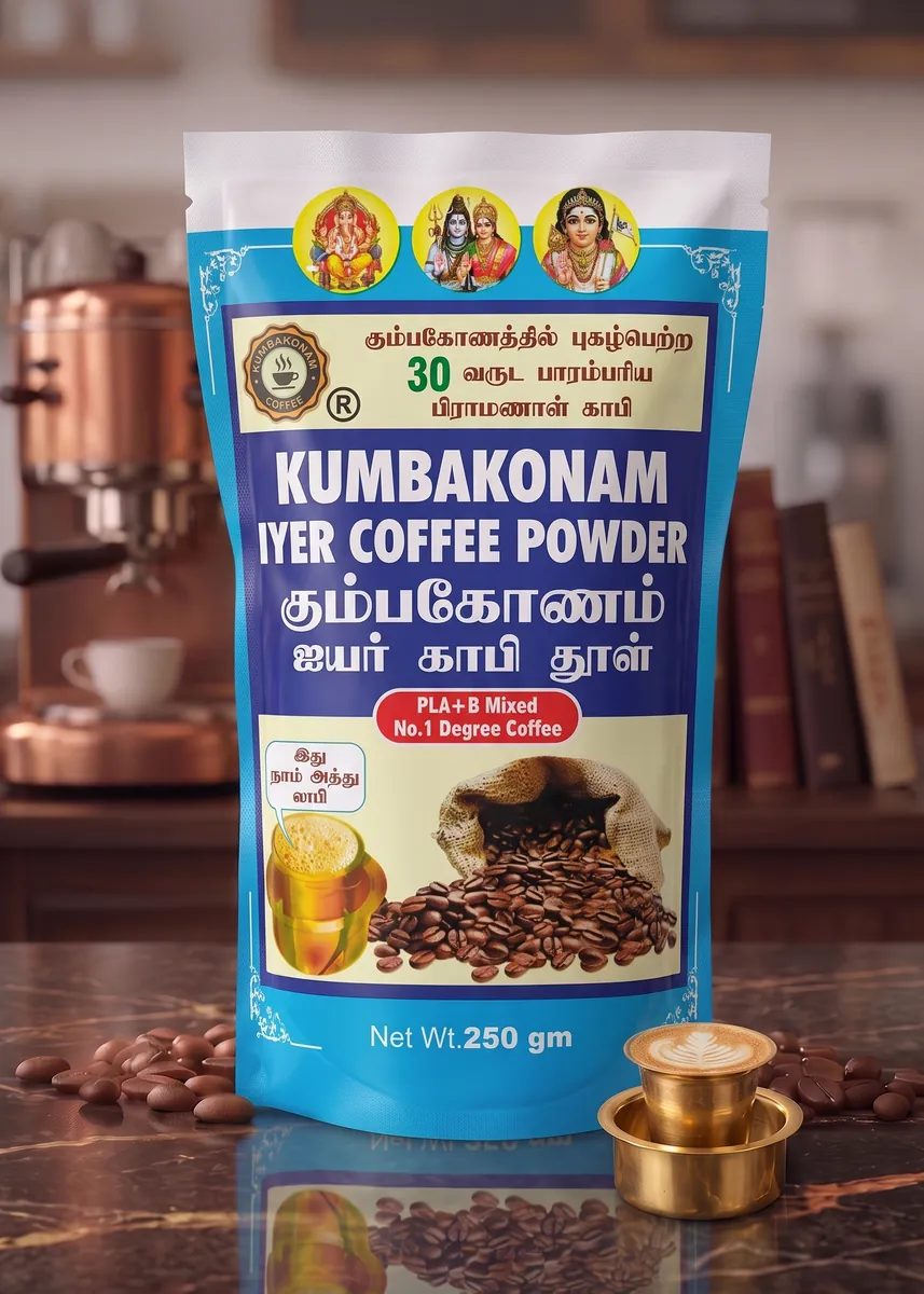 Kumbakonam Iyer Coffee (80% Coffee & 20% Chicory Blend) - Authentic South Indian Filter Coffee
